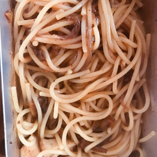 メスティンで厚揚げのミートソースパスタ